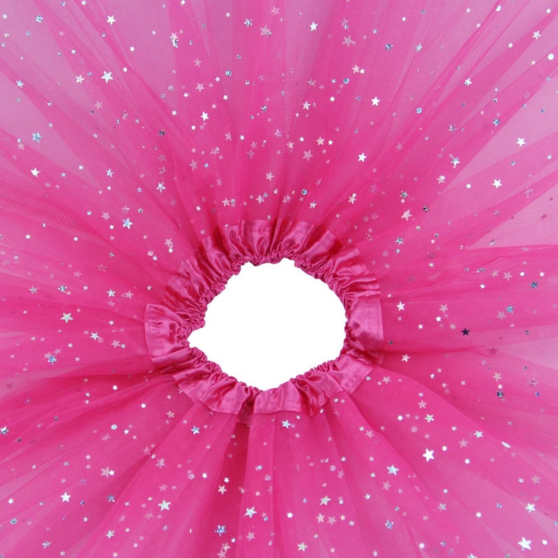 JastoreÂ® Girls Layered Stars Sequins Tutu Skirt Princess Ballet Dance Dress (Rose) - Image 4